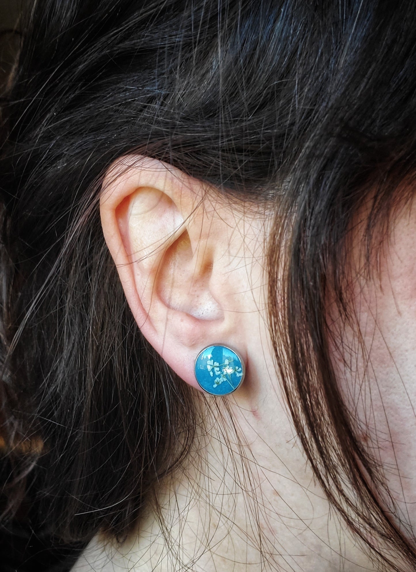 Boutons d'oreilles Bleu