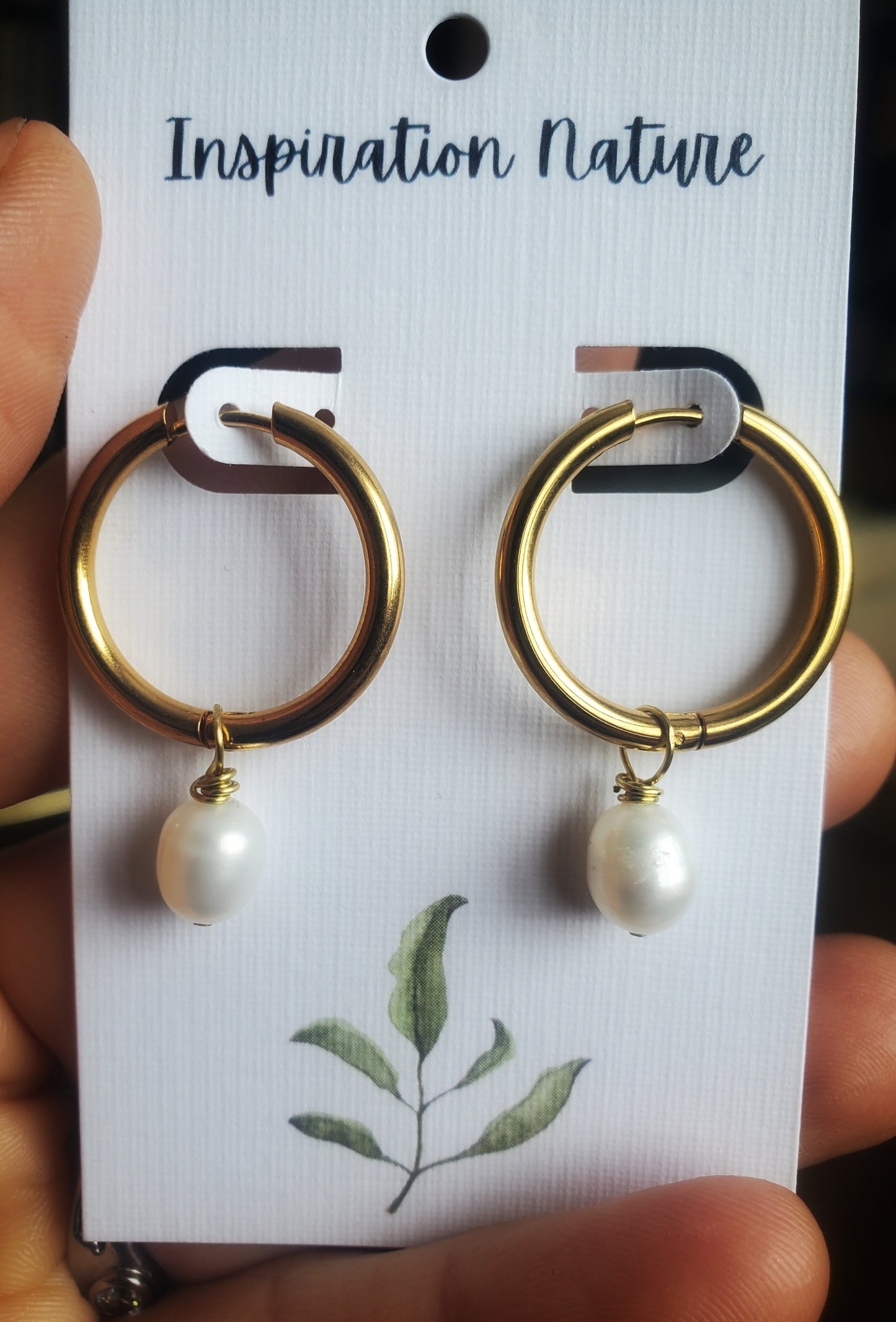 Anneaux et perles blanche