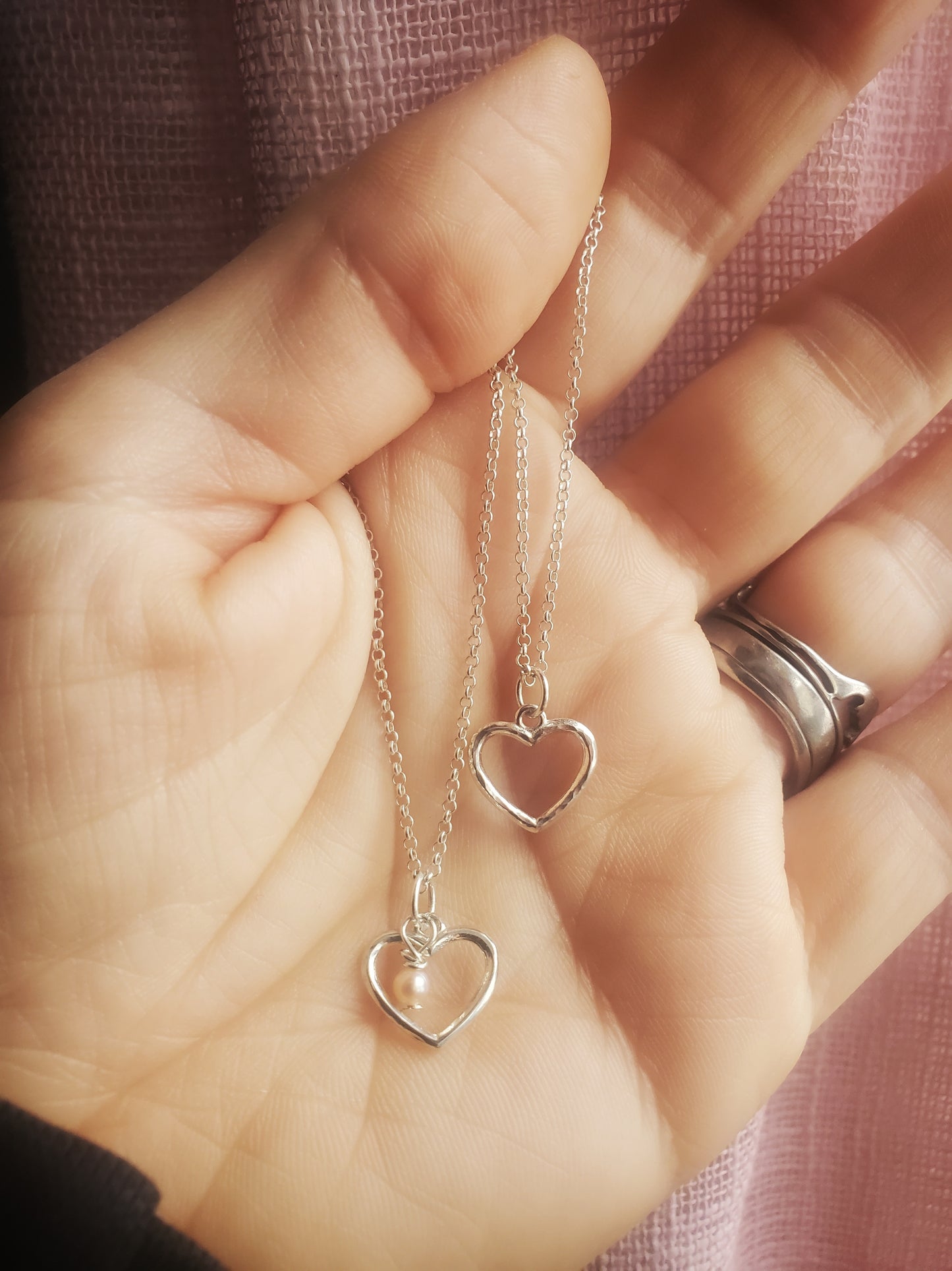 Chaine petit Coeur avec perle