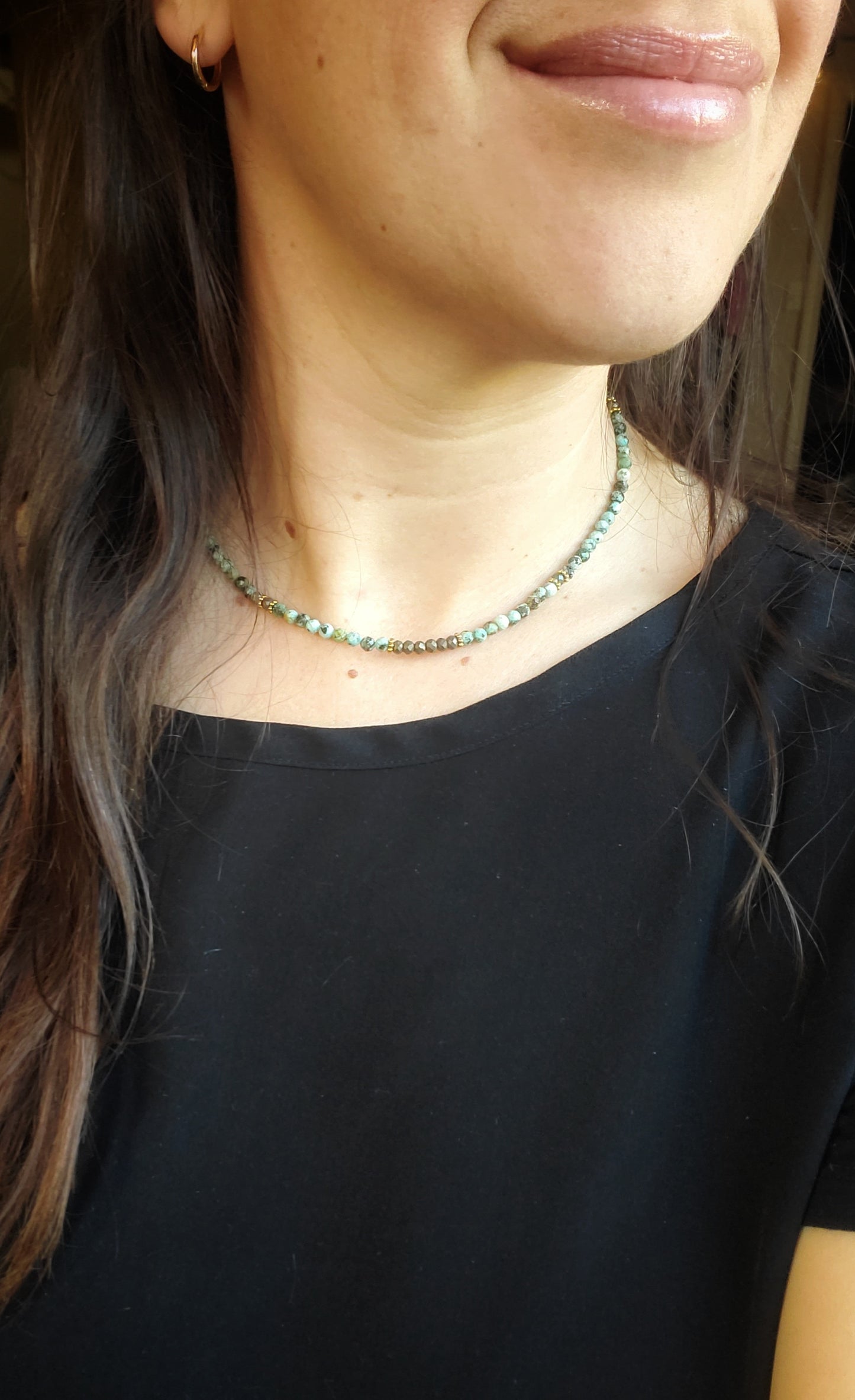 Pendentif Turquoise et Pyrite