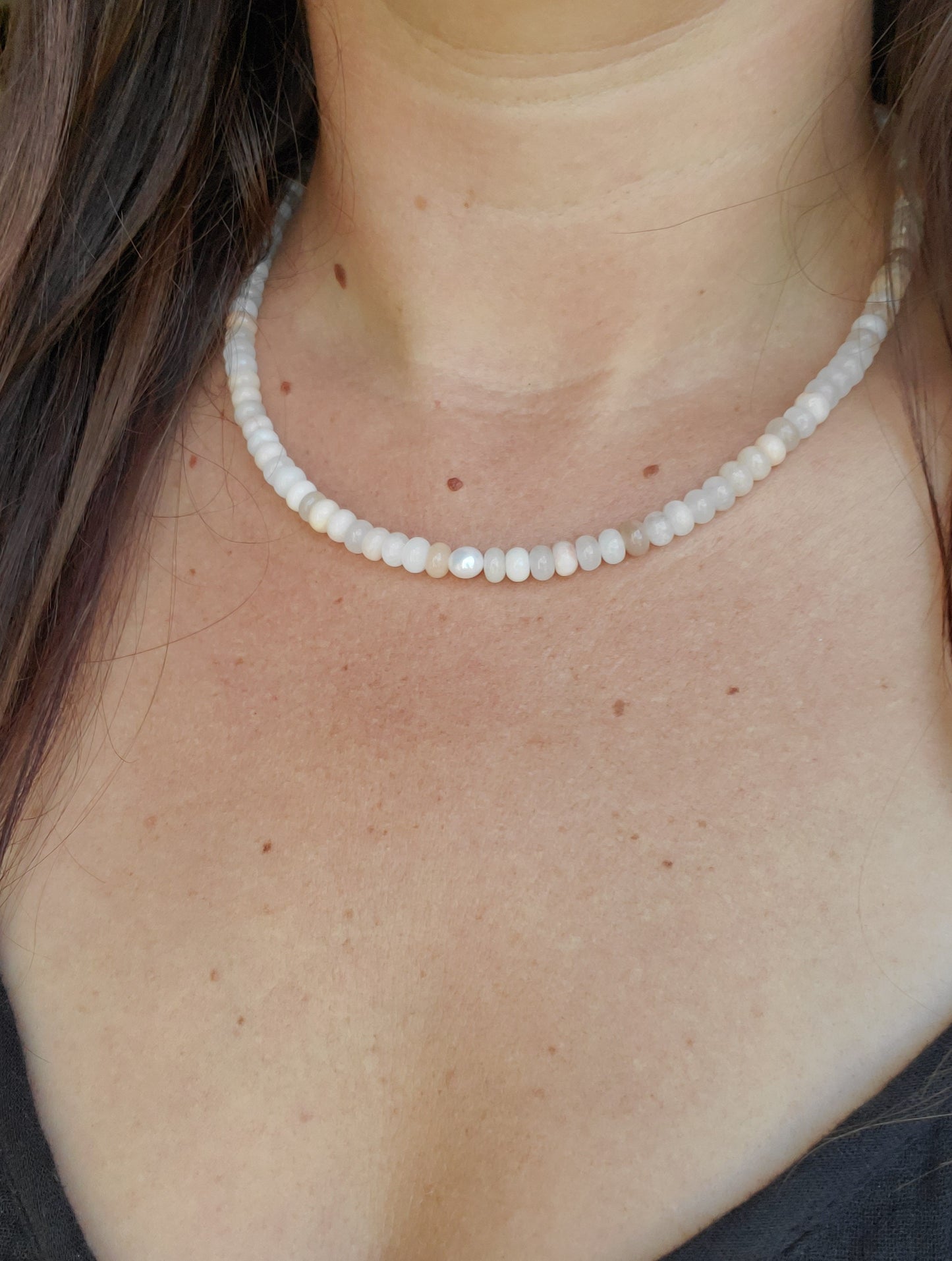 Collier Aventurine rose et perle