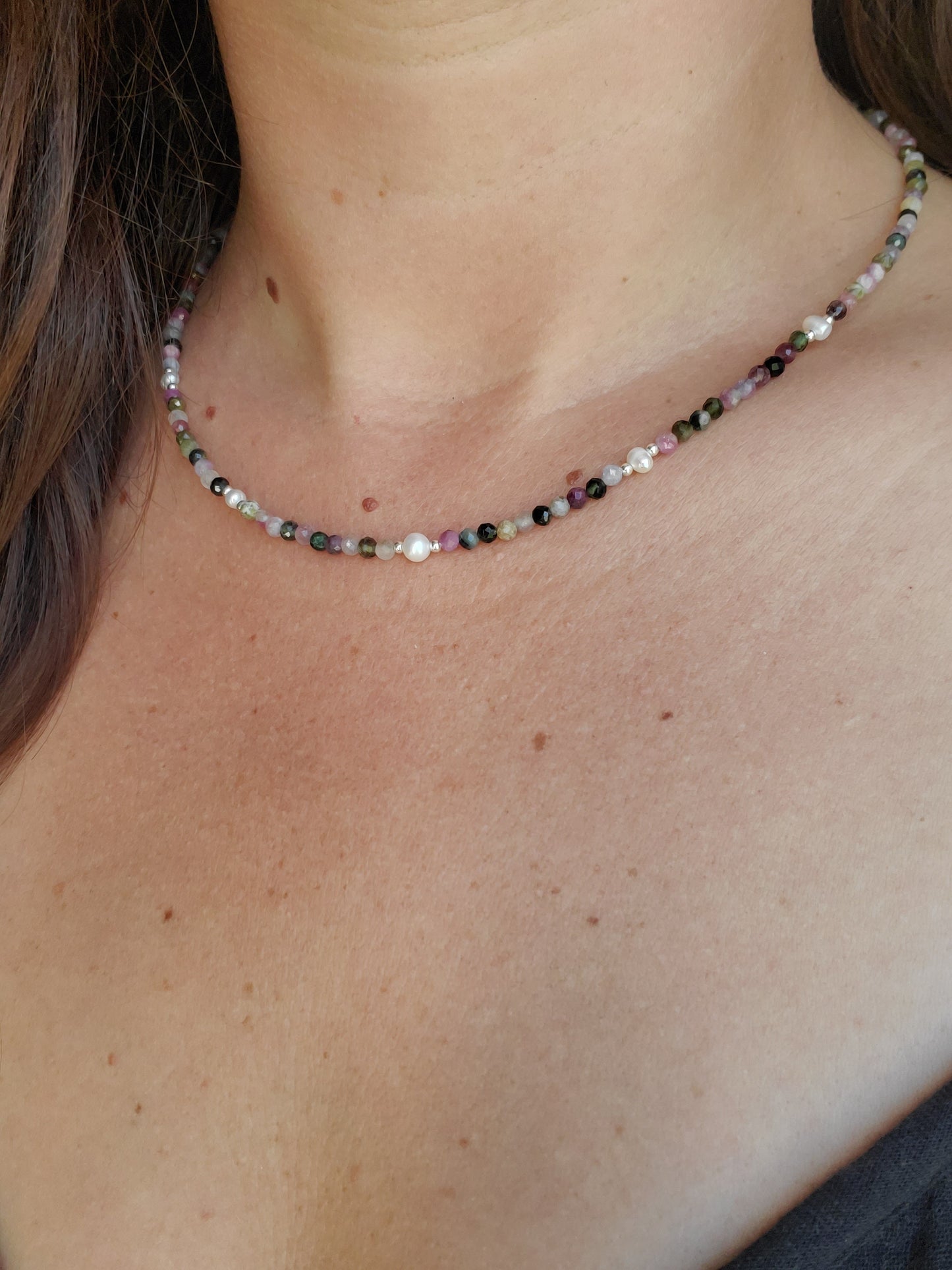 Collier Tourmaline et perles