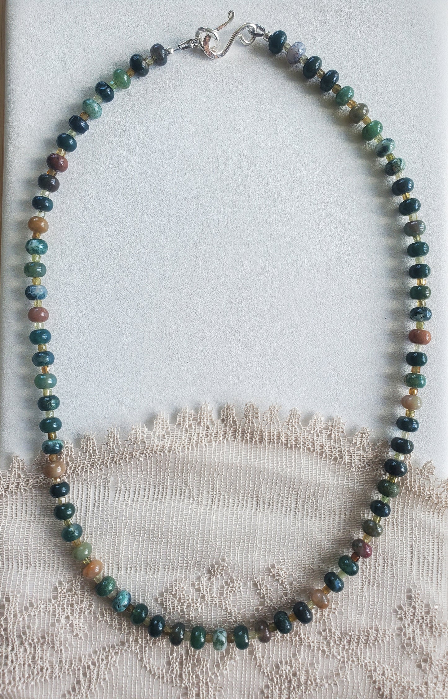 Collier Agate et Grenat vert