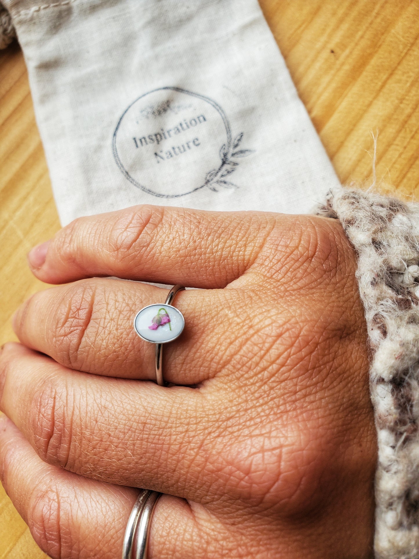 Bague botanique blanche