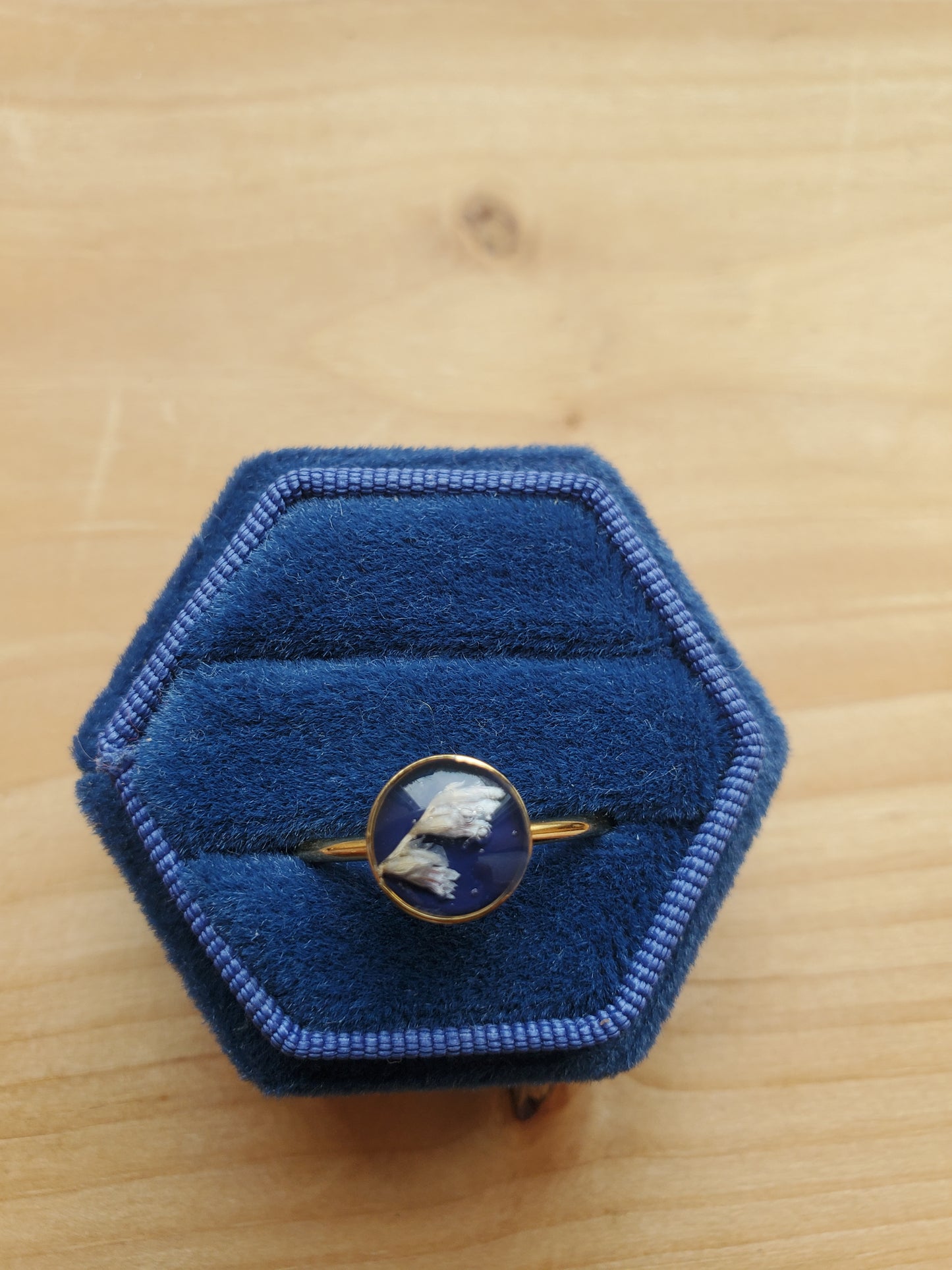 Bague botanique bleu marin