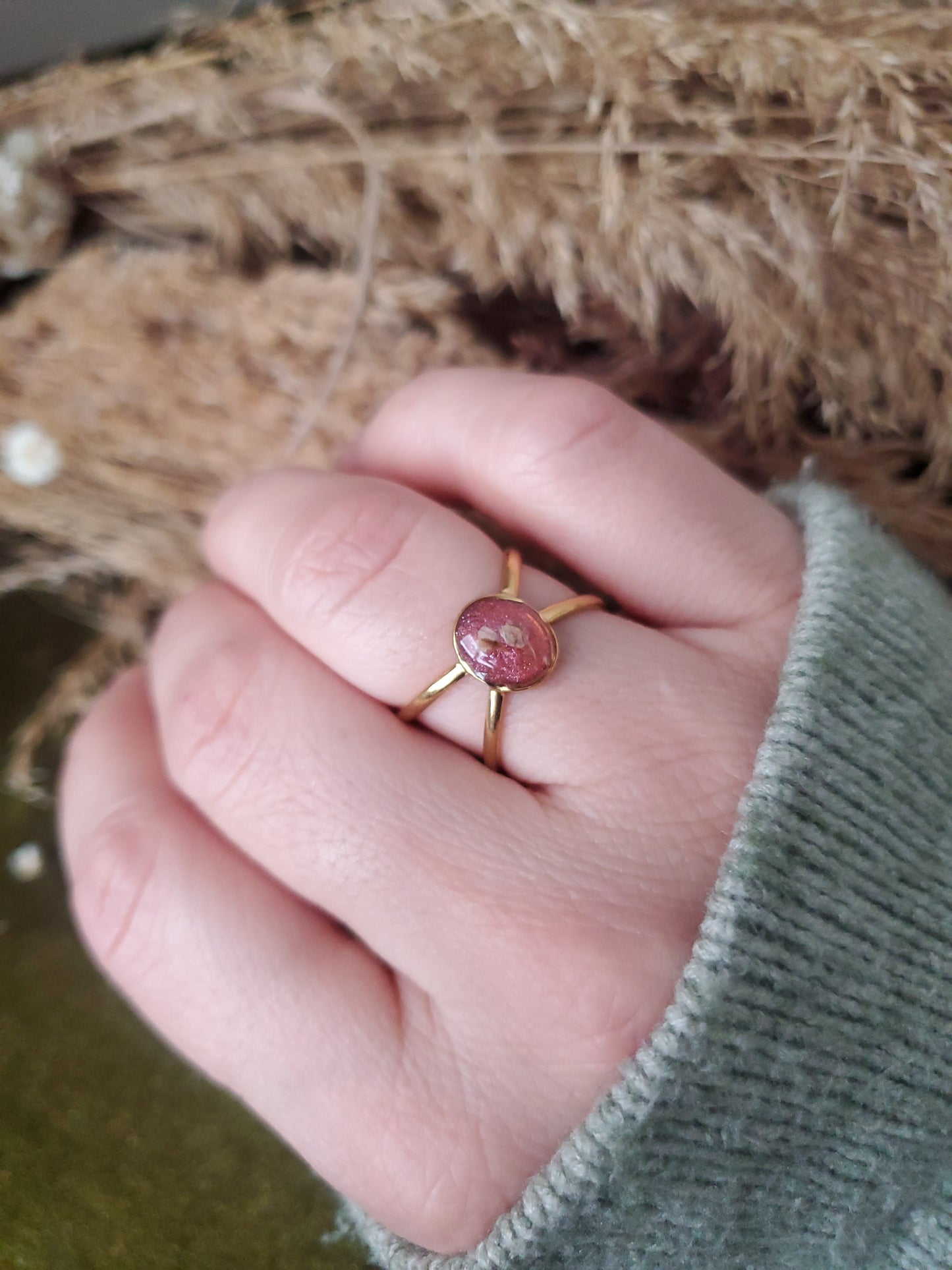 Bague croisée rose