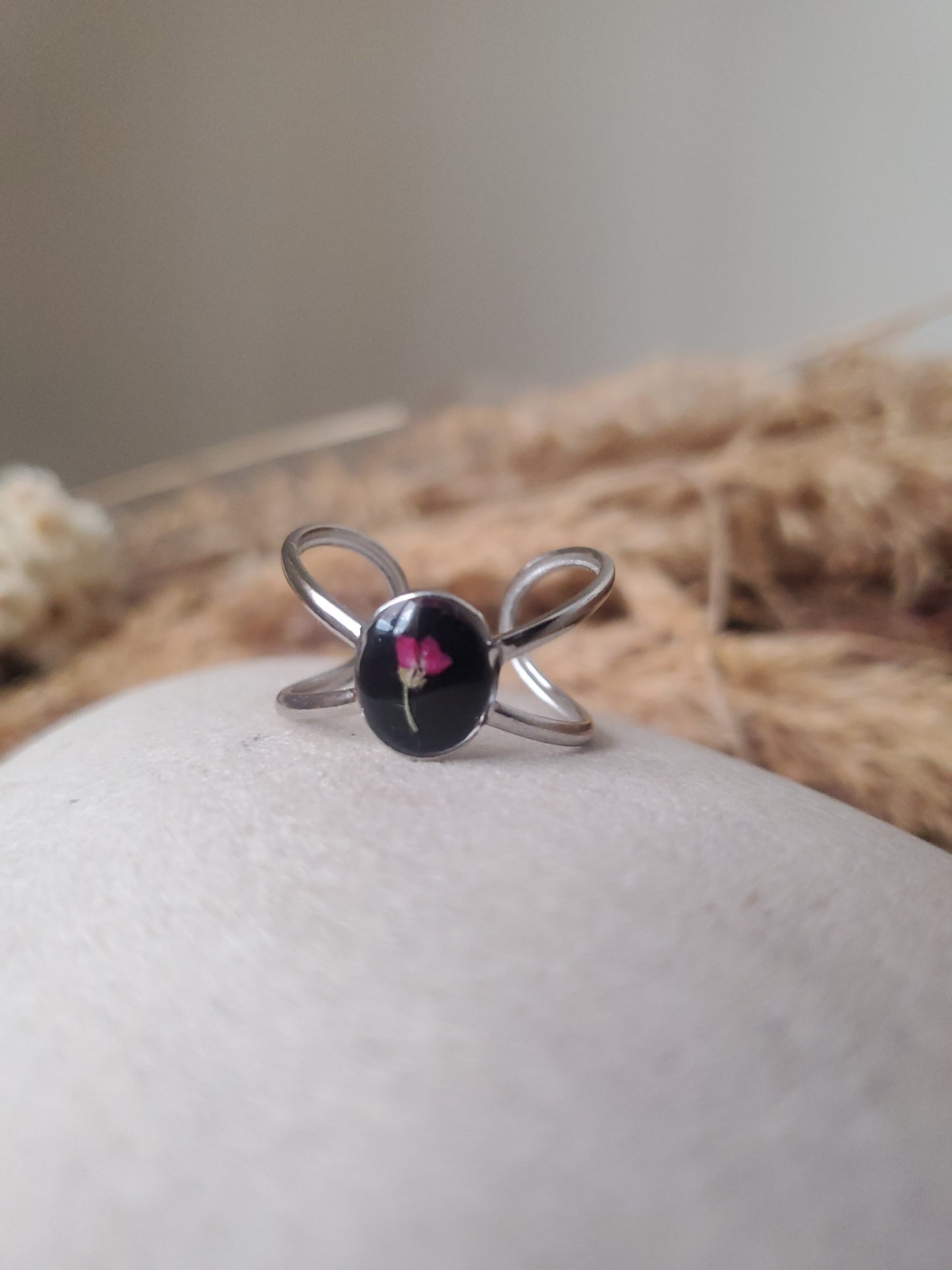 Bague croisée noire