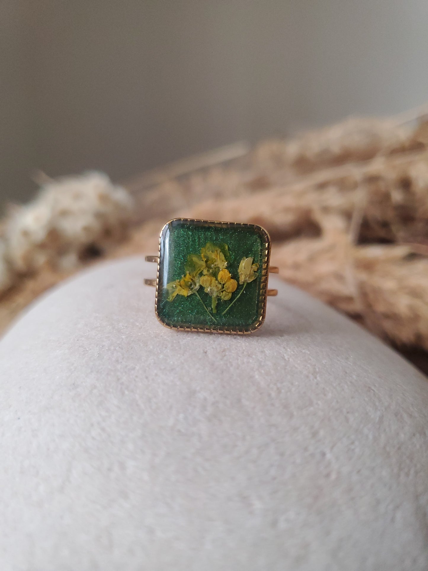 Bague Carrée Turquoise foncé