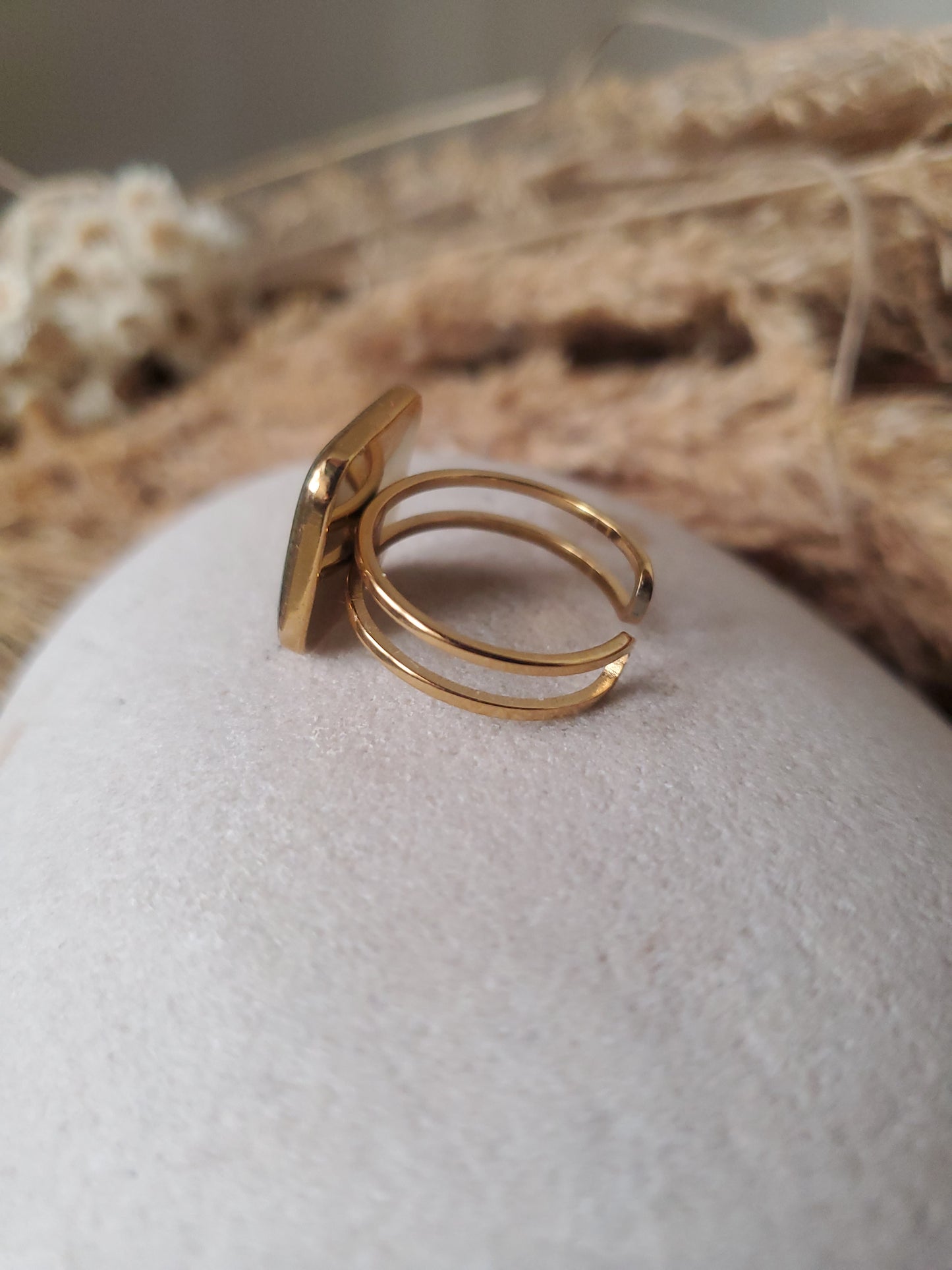 Bague Carrée Turquoise foncé