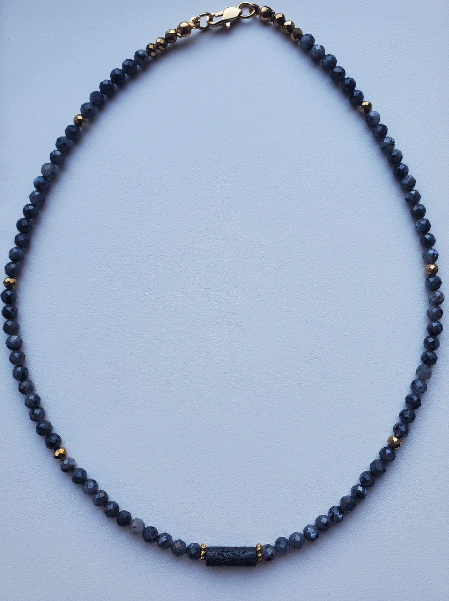 Pendentif Pierre Volcanique et Labradorite