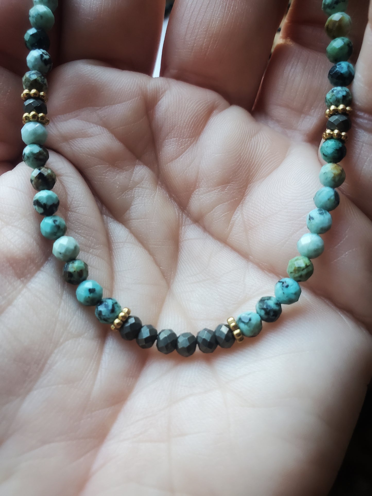 Pendentif Turquoise et Pyrite