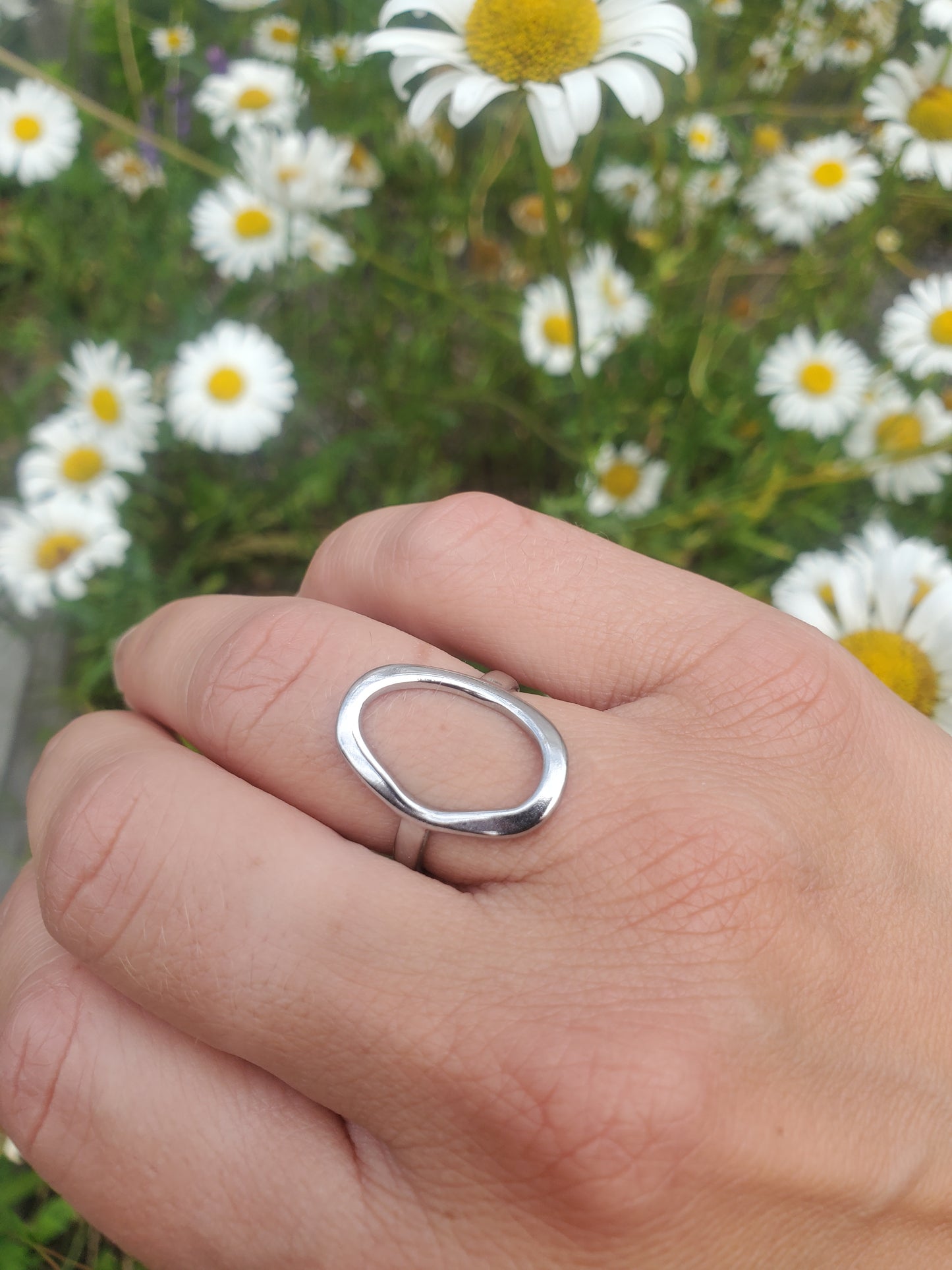 Bague organique argent
