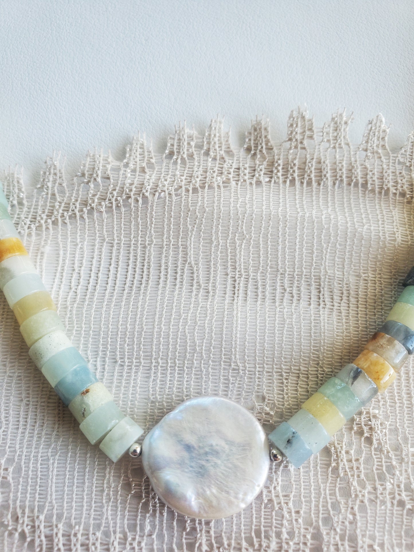 Collier Amazonite et perle baroque