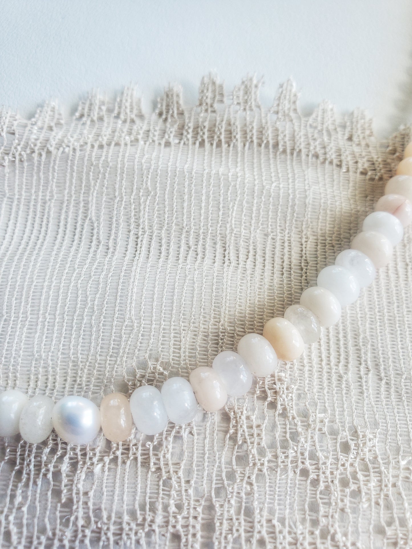 Collier Aventurine rose et perle