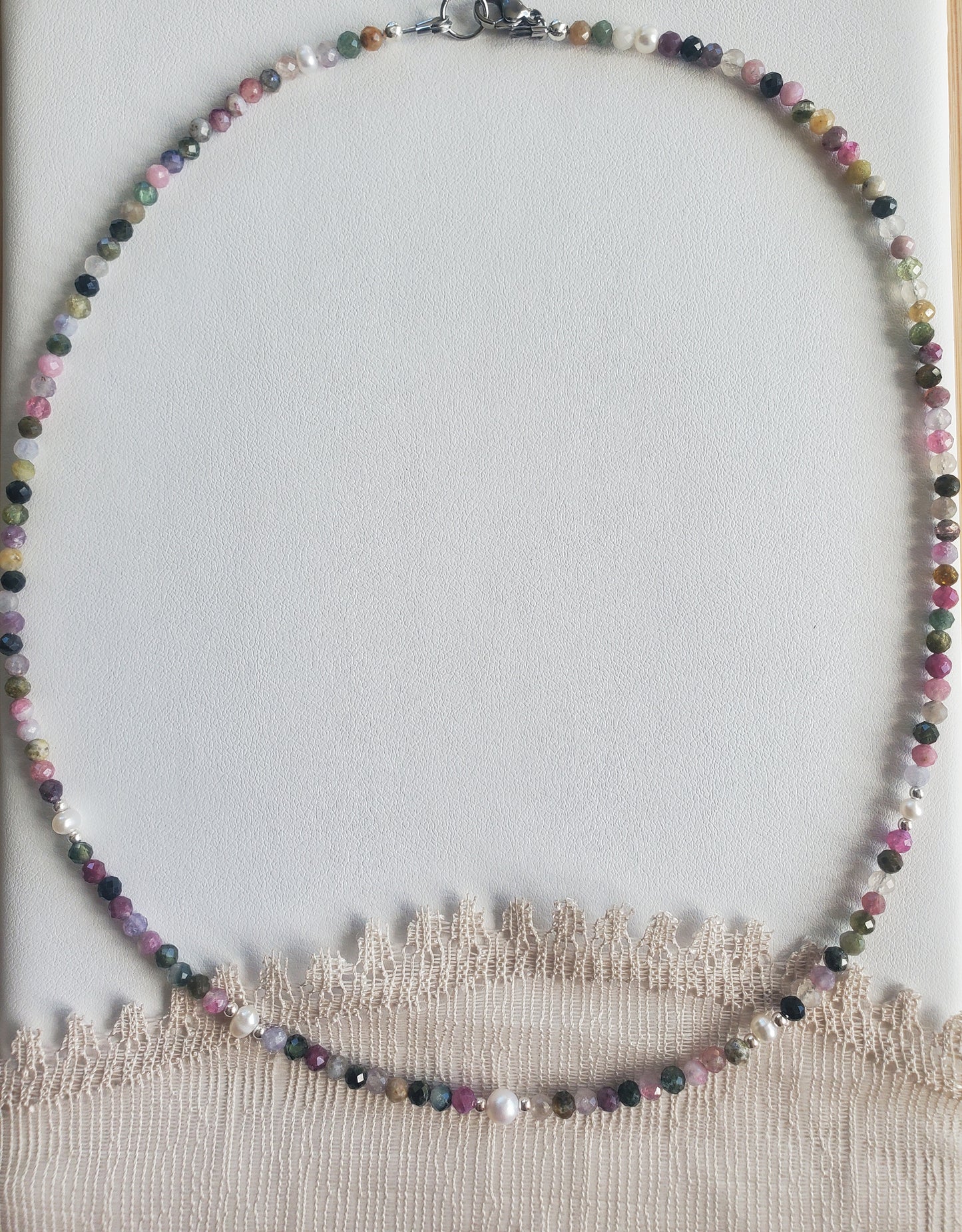 Collier Tourmaline et perles