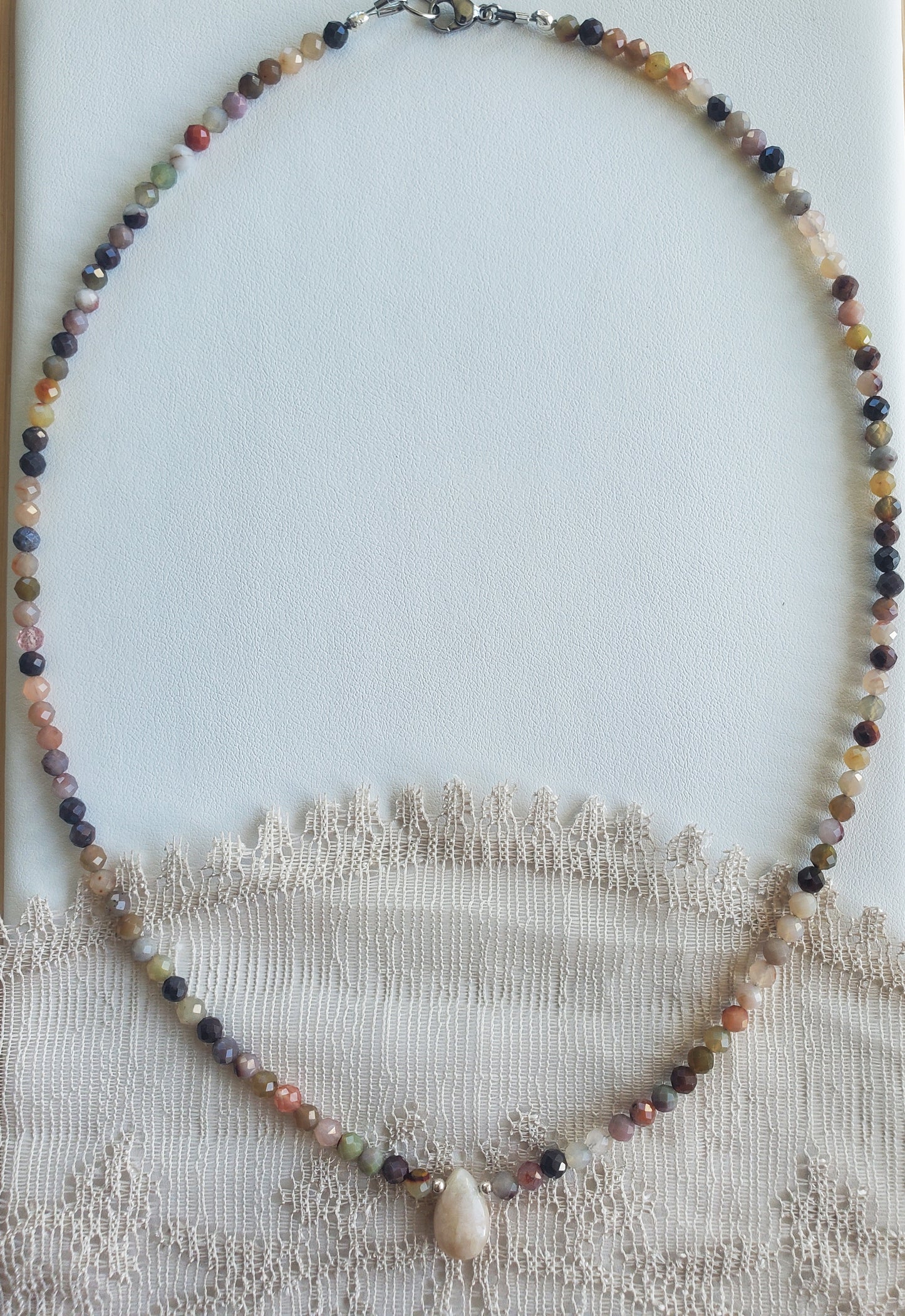 Collier Agate et Pierre de Lune
