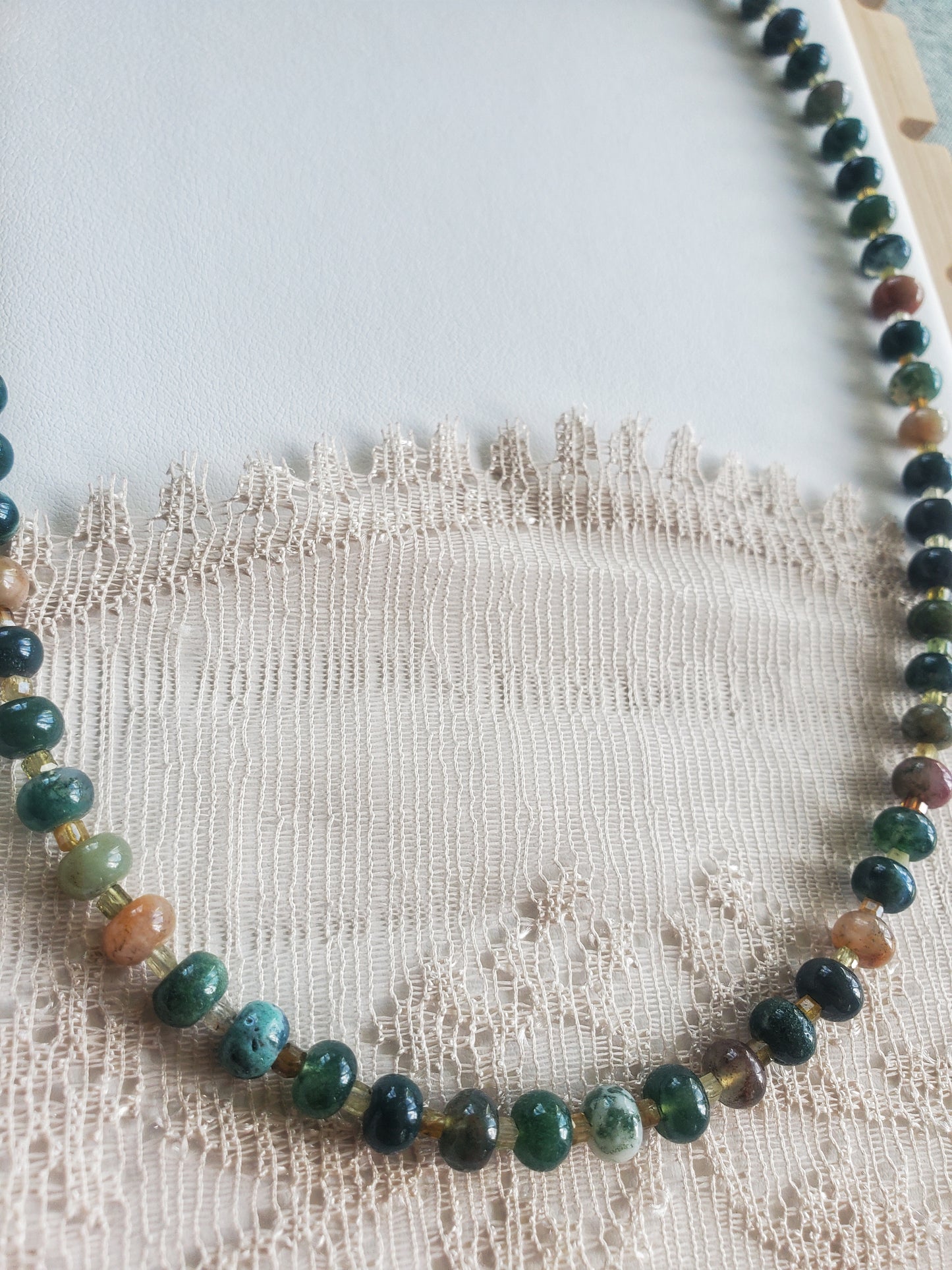 Collier Agate et Grenat vert