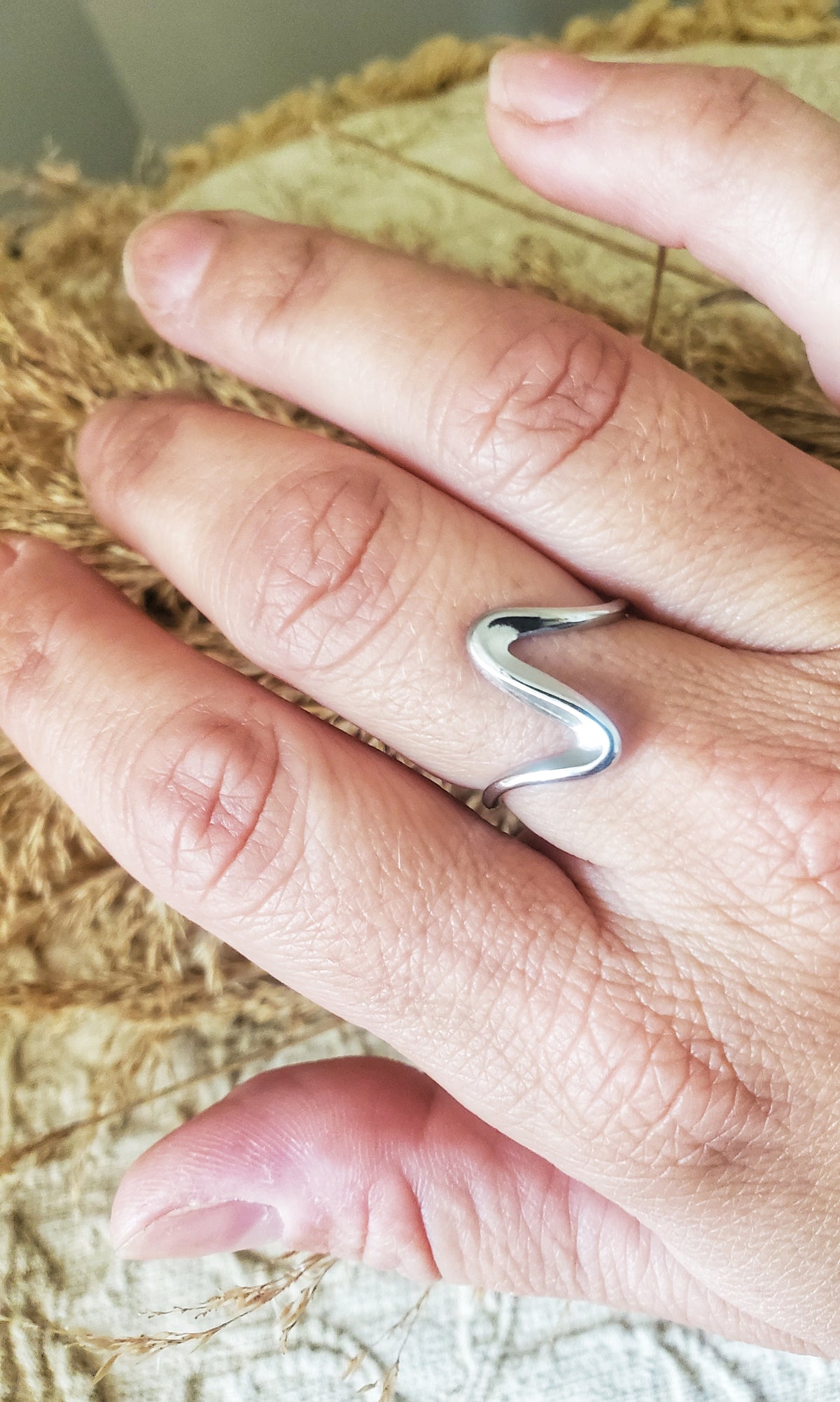 Bague en acier inoxydable argent