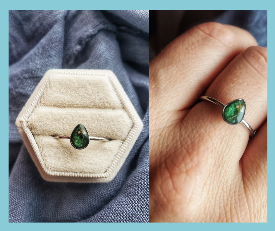 Bague Botanique Vert Forêt