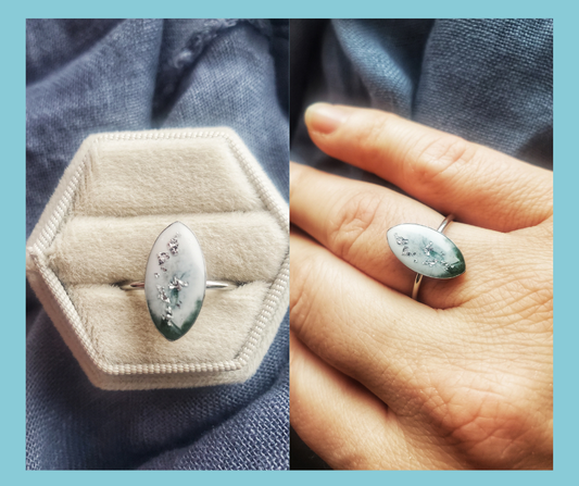 Bague Blanche et verte