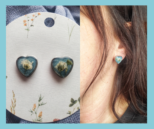 Boutons en Coeur bleu pâle