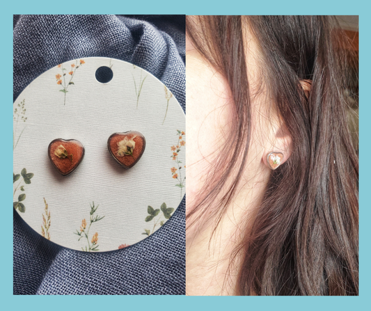 Boutons en Coeur Pêche